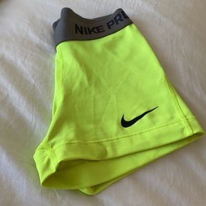 Neon Nike pro compression shorts